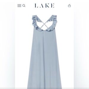 Lake Poplin Amelia Blue Ruffle Strap Dress/nightgown